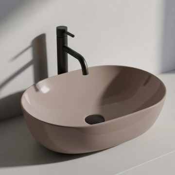 REA-U6380 - Накладная раковина для столешницы LISA 35x49 см керамика/коричневый глянец