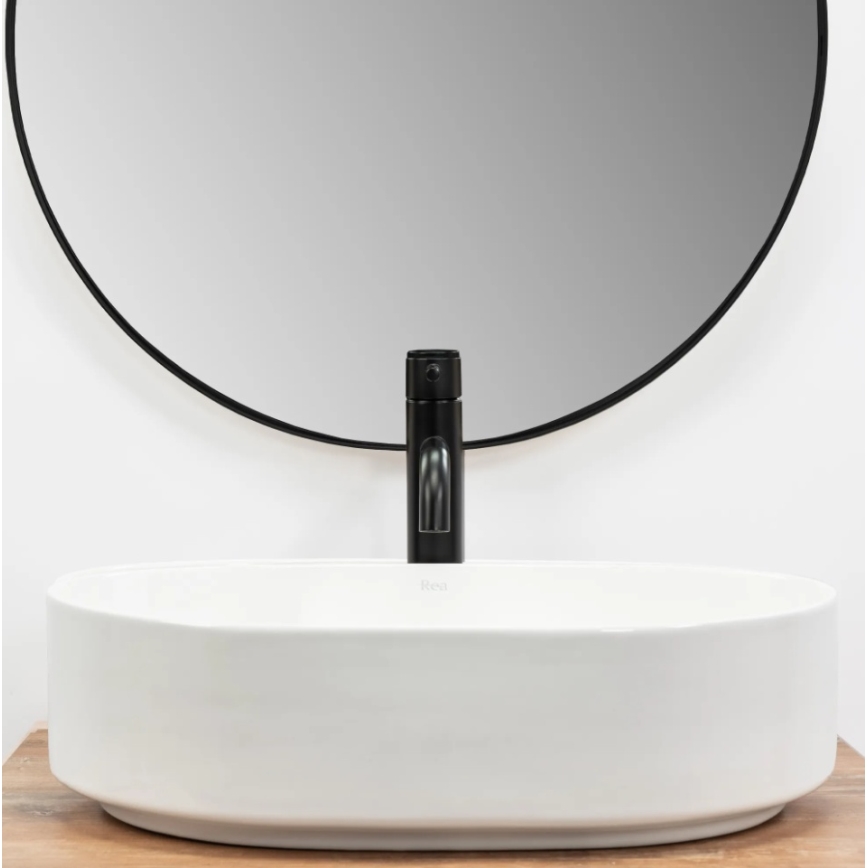 REA-U6563 - Накладная керамическая раковина NADIA 38x50 см, белый глянец