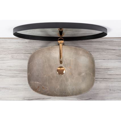 REA-U6647 - Накладна раковина FREJA для стільниці 39,5x51 cm кераміка/сірий/мармуровий декор