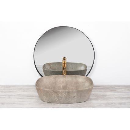 REA-U6647 - Накладна раковина FREJA для стільниці 39,5x51 cm кераміка/сірий/мармуровий декор