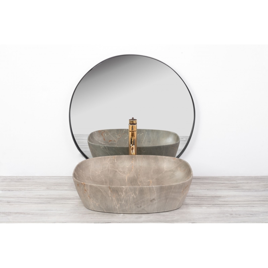 REA-U6647 - Накладна раковина FREJA для стільниці 39,5x51 cm кераміка/сірий/мармуровий декор