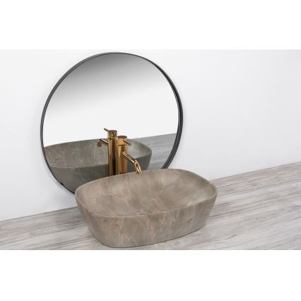 REA-U6647 - Накладна раковина FREJA для стільниці 39,5x51 cm кераміка/сірий/мармуровий декор