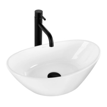 REA-U6802 - Накладна раковина KATE 27x45 см кераміка/білий глянець