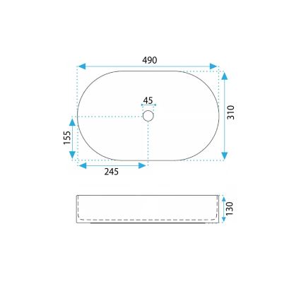 REA-U7342 - Накладная раковина VANDA 31x49 см керамика/бежевый/имитация камня
