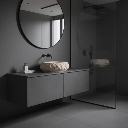 REA-U7347 - Накладная раковина MIKA 38x50 см, бежевого цвета, эффект камня