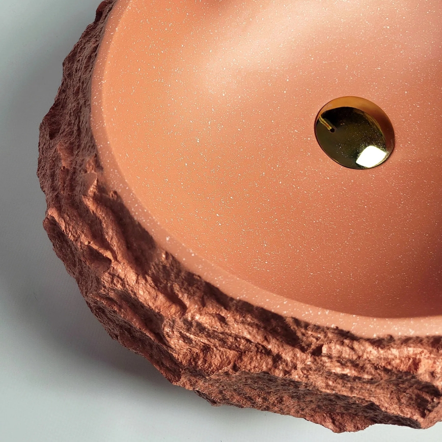 REA-U7349 - Накладная раковина MIKA 38x50 cm оранжевая/имитация камня