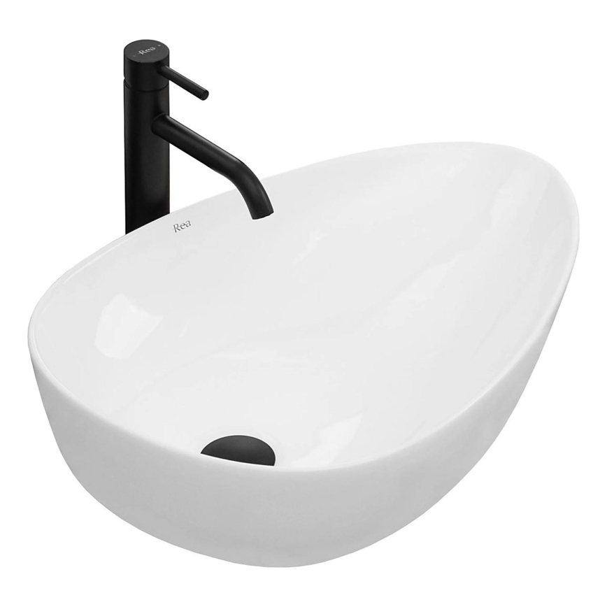 REA-U8536 - Накладная рааковина GRETA 39x56 см, керамика/глянцевый белый