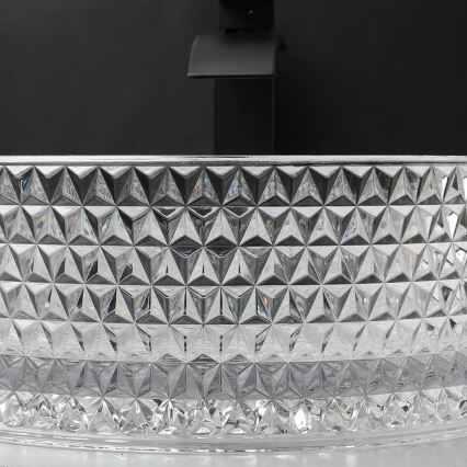 REA-U9670 - Накладная раковина CRISTAL, диаметр 35,5 см, стекло/прозрачная