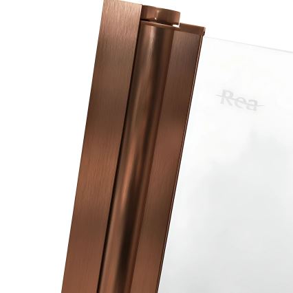 REA-W5696 - Складная ванная перегородка AGAT 140x80 см брашированная медь/прозрачное стекло