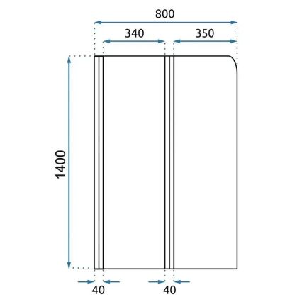 REA-W5696 - Складная ванная перегородка AGAT 140x80 см брашированная медь/прозрачное стекло