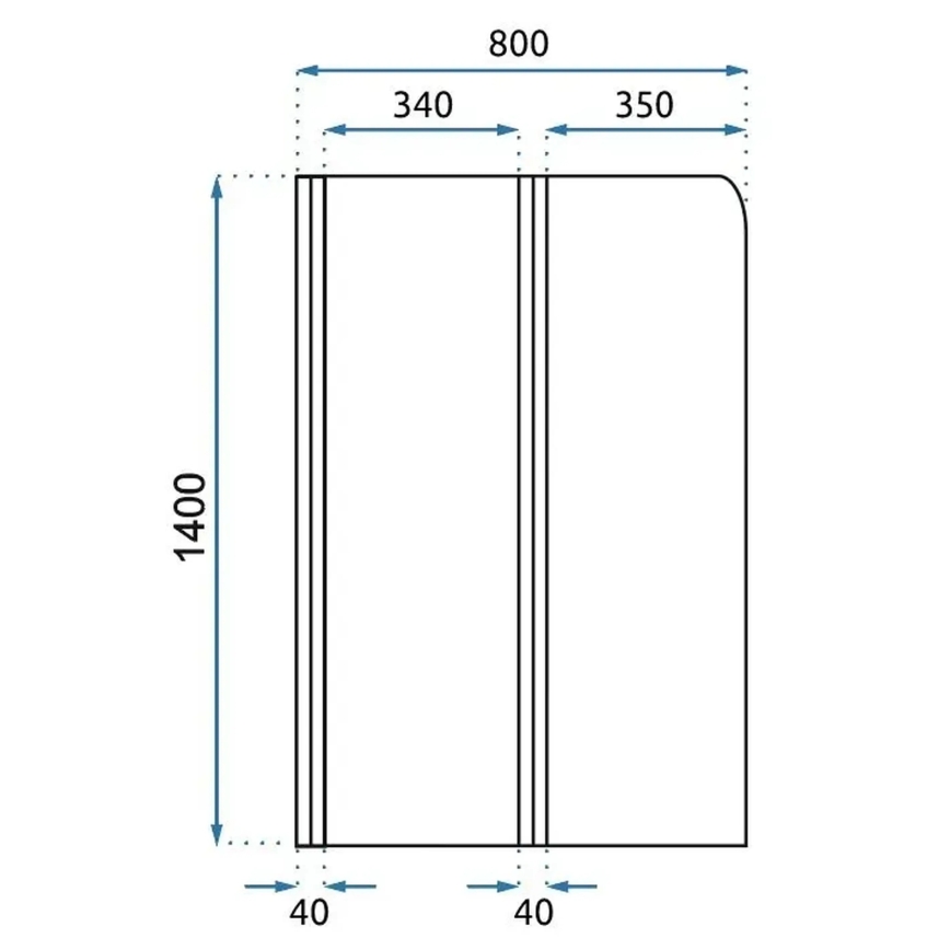 REA-W5696 - Складная ванная перегородка AGAT 140x80 см брашированная медь/прозрачное стекло