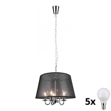 Реаліті - світлодіодна люстра на ланцюзі CIMA 5xE14/40W/230V чорна