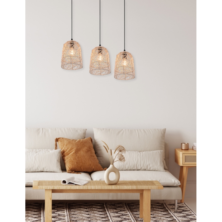 Reality - Люстра на тросе LOVIS 3xE27/40W/230V чёрная