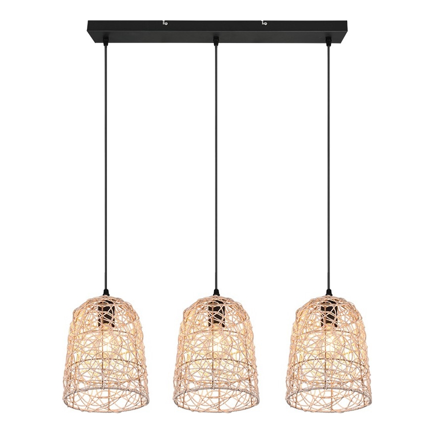 Reality - Люстра на тросі LOVIS 3xE27/40W/230V чорна