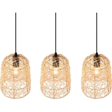 Reality - Люстра на тросі LOVIS 3xE27/40W/230V чорна