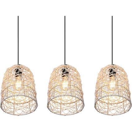 Reality - Люстра на тросі LOVIS 3xE27/40W/230V чорна