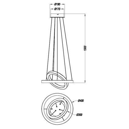 Reality - Светодиодная подвесная люстра с регулированием яркости CHALET LED/32W/230V