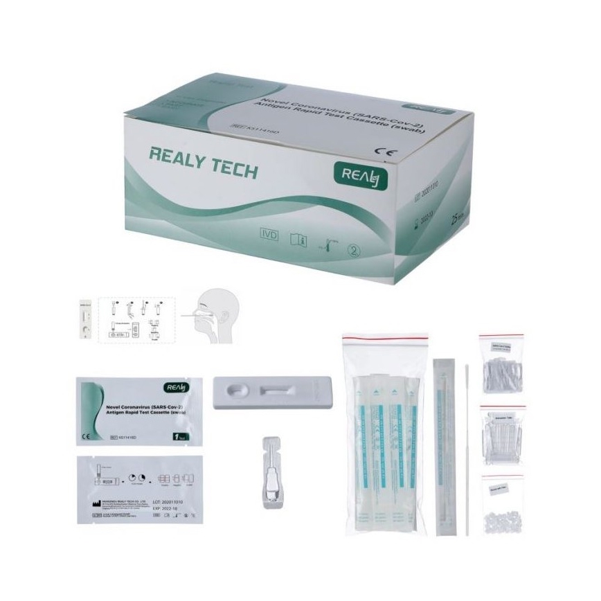 RealyTech - Антиген-тест на мазок з носу COVID-19 Rapid test (swab) 25 шт.