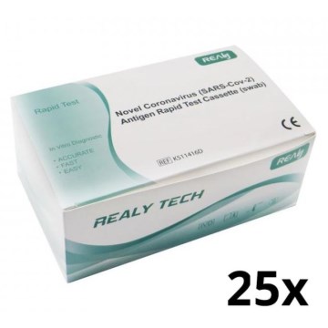 RealyTech - Быстрый экспресс-тест на антиген к вирусу COVID-19 (мазок из носа), 25 шт