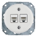 Reblig - Фарфорова ретро Ethernet-розетка без рамки 2x CAT.5E біла