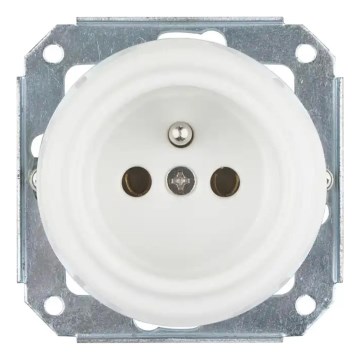 Reblig - Порцелянова ретро-розетка для дому без рамки 250V/16A біла