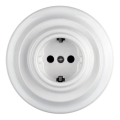 Reblig - Порцелянова ретро-розетка для дому з рамкою SCHUKO 250V/16A, біла