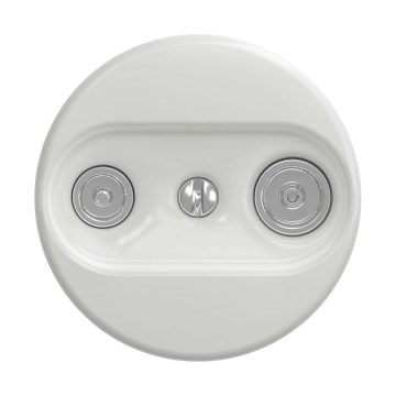 Reblig - Ретро абонентская розетка TV+R (концевая) без рамки, керамически-белая