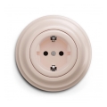 Reblig - Ретро домашня розетка з рамкою SCHUKO 230V/16A старо-рожева