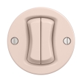 Reblig - Ретро двухклавишный выключатель без рамки, пыльно-розовый