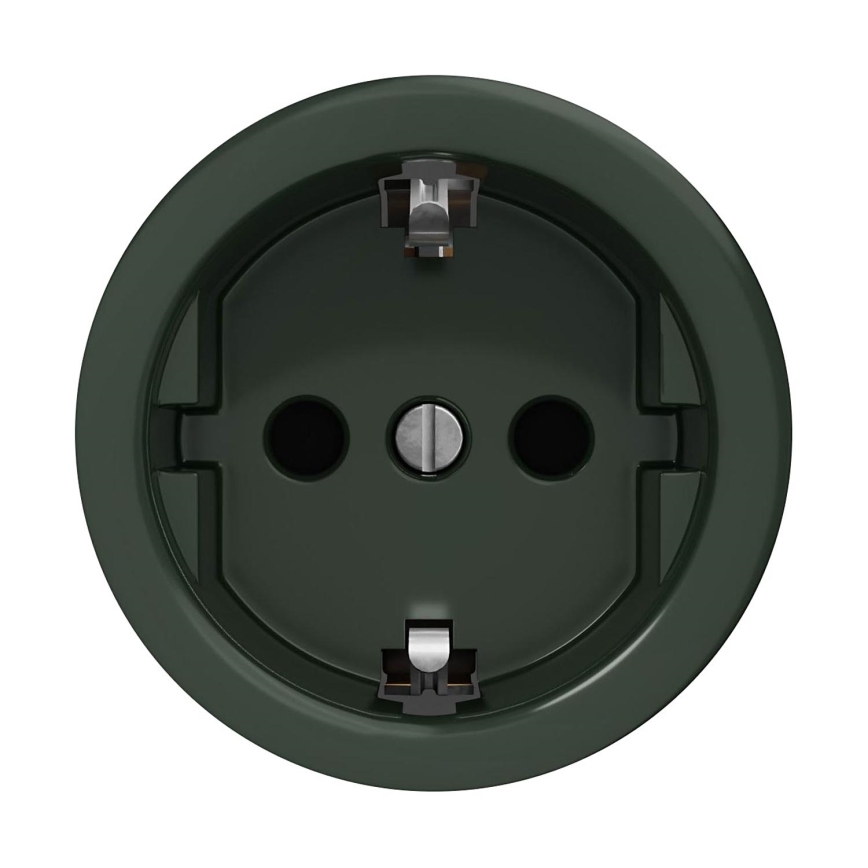 Reblig - Ретро-розетка для дома без рамки SCHUKO 230V/16A зелёная