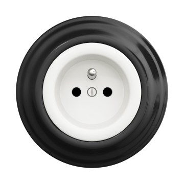 Reblig - Ретро-розетка для дома с рамкой 230V снежно-белая/чёрная