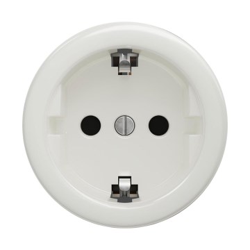 Reblig - Ретро-розетка для дому без рамки SCHUKO 230 В/16 А, керамічна, біла