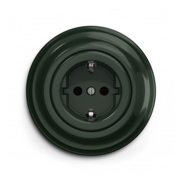 Reblig - Ретро-розетка для дому зі рамкою SCHUKO 230V/16A, зелена