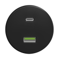 Reblig - Ретро USB-розетка A+C без рамки, черная