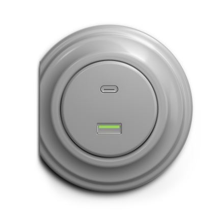 Reblig - ретро USB-розетка A+C без рамки, сіра