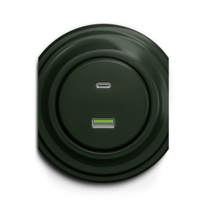 Reblig - ретро USB-розетка A+C без рамки, зелена