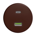 Reblig - Ретро USB-розетка A+C без рамки, коричнева