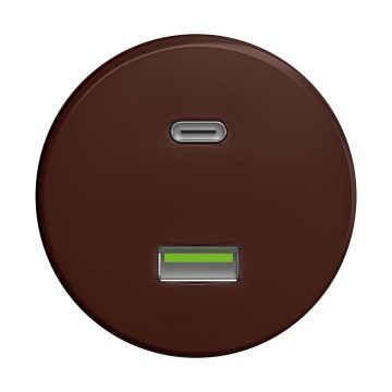 Reblig - Ретро USB-розетка A+C без рамки, коричнева