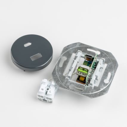 Reblig - ретро USB-розетка A+C в рамке антрацит