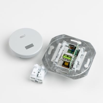 Reblig - ретро USB-розетка A+C в рамке, серая