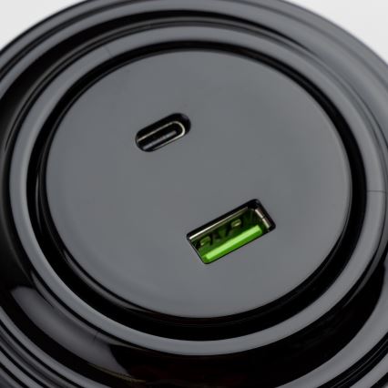 Reblig - Ретро USB-розетка A+C з рамкою, чорна