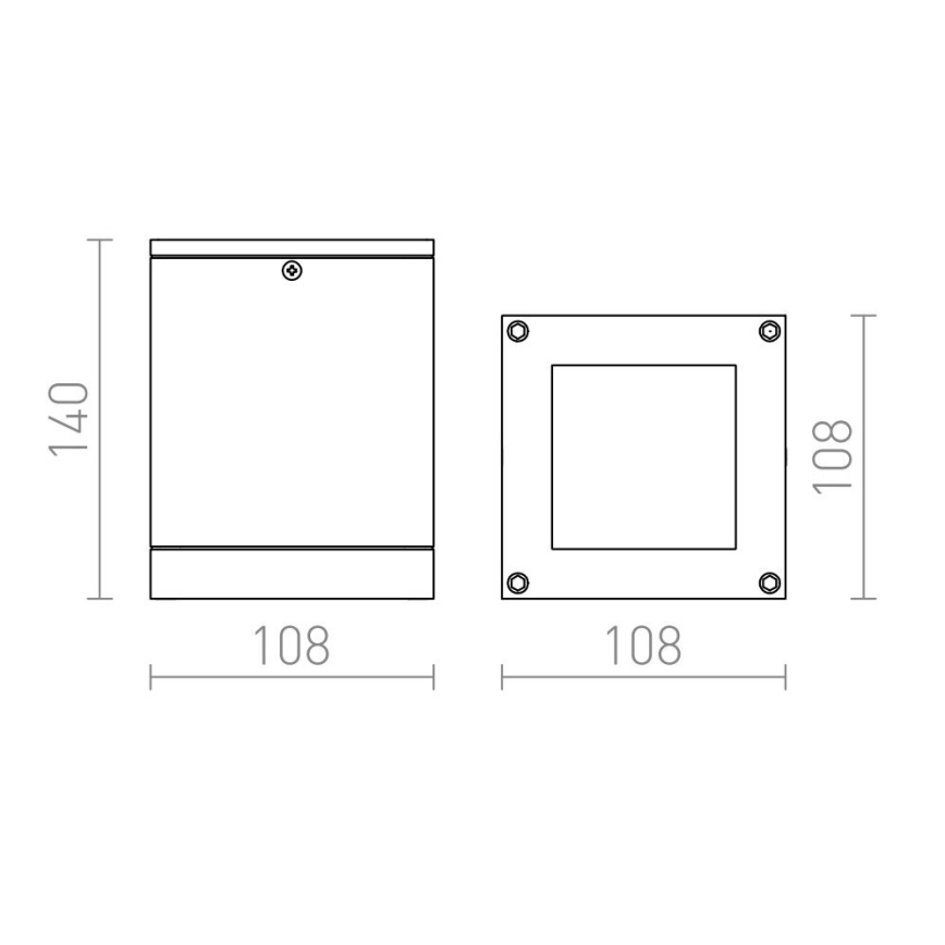RED - Design Rendl - R10385 - Уличный потолочный светильник QUADRA 1xE27/75W/230V IP54