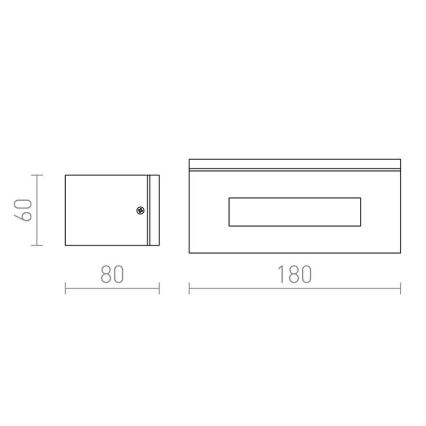 RED - Design Rendl-R10439 - Уличный настенный светильник WOOP 1xR7s/48W/230V IP54