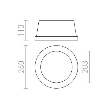 RED - Design Rendl - R10444 - Вбудований стельовий світильник MIA 2xE27/40W/230V