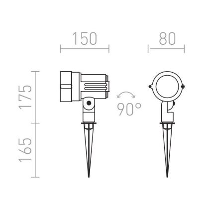 RED - Design Rendl - R10527 - Вуличний LED світильник GARY LED/10W/230V IP65 сірий