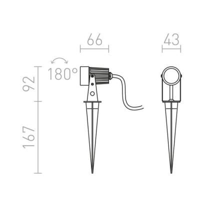 RED - Design Rendl - R10530 - Вуличний LED світильник GUN LED/3W/230V IP65