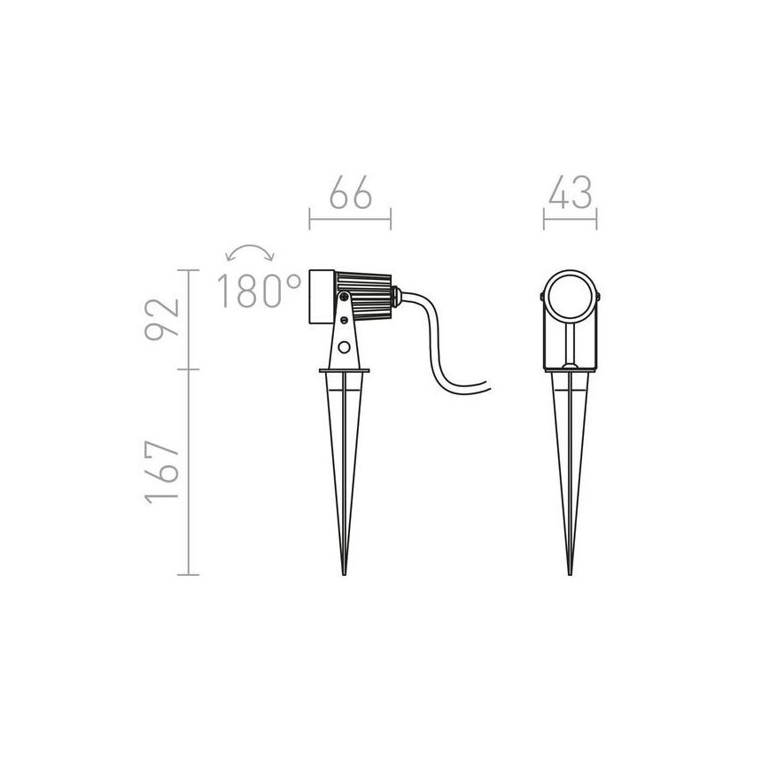 RED - Design Rendl - R10530 - Вуличний LED світильник GUN LED/3W/230V IP65