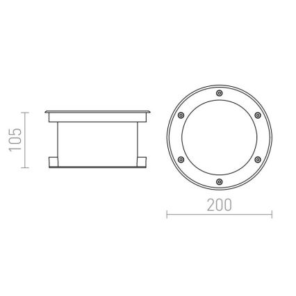 RED - Design Rendl - R10532 - Светодиодный уличный поверхностно-монтируемый светильник TERRA LED/20W/230V IP67