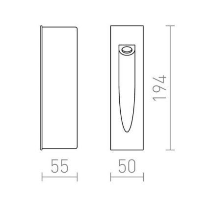 RED - Design Rendl-R10545 - Светодиодный уличный светильник для подсветки лестницы GAP LED/3W/230V IP54