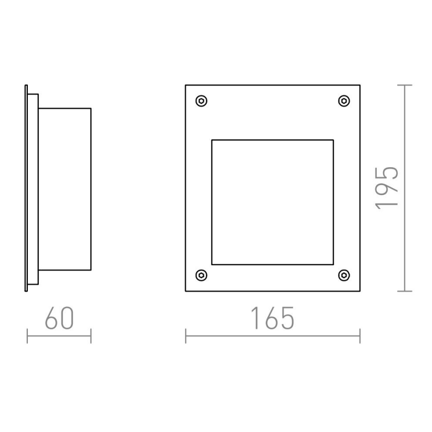 RED - Design Rendl - R10546 - Светодиодный уличный встраиваемый светильник AKORD LED/3W/230V IP65